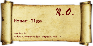 Moser Olga névjegykártya